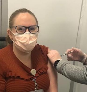 Emily Fay received her first dose of the COVID vaccine on December 24
